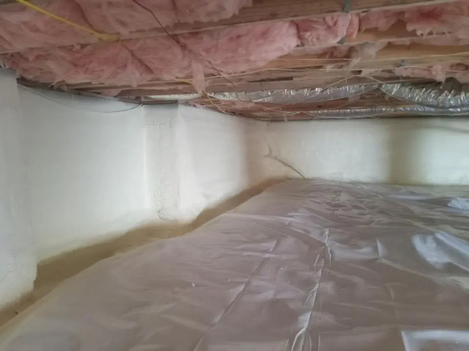 Crawl space encapsulation with closed-cell spray foam for Attic Insulation in Gridley